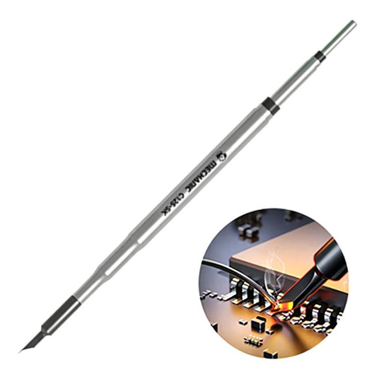 Precision small cutter soldering iron tip, metallic with black insulation bands
