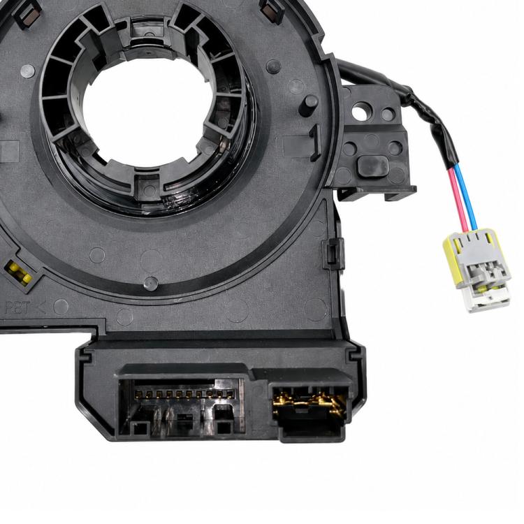 Black clock spring module showing wiring terminal block and multi-pin connector