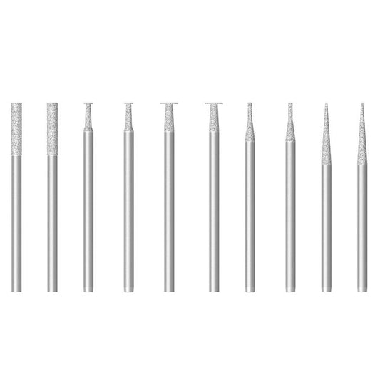Replacement drill pen tips set with silver shafts and sparkly textured end caps