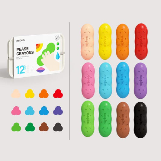 mideer Children Color Peans Crayons Washable Oil Pastels, 8 Colors, 12 Colors