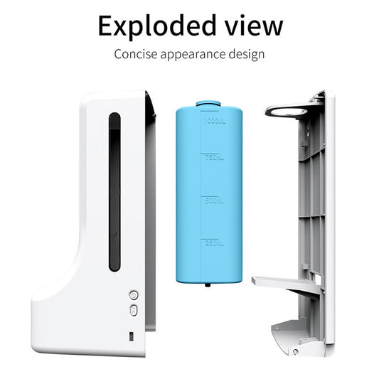 K9 Handsfree Non-contact Body Light-sensitive Distance Sensor Thermometer + 1000ml Automatic Non-contact Liquid Soap Dispenser, K9