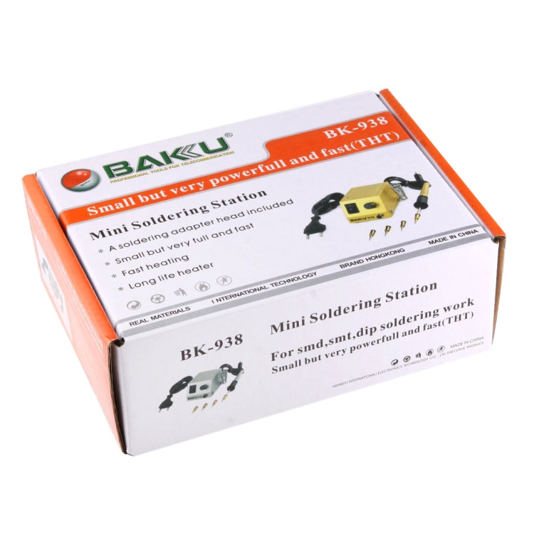 Mini soldering station retail box with orange and white design