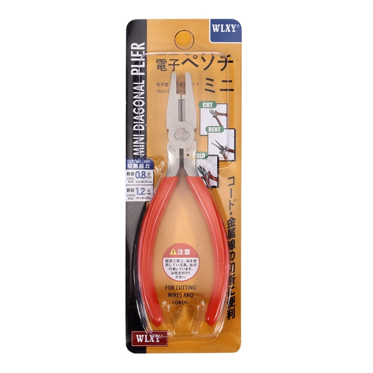 WLX crimping pliers blister pack with orange-handled tool and diagram