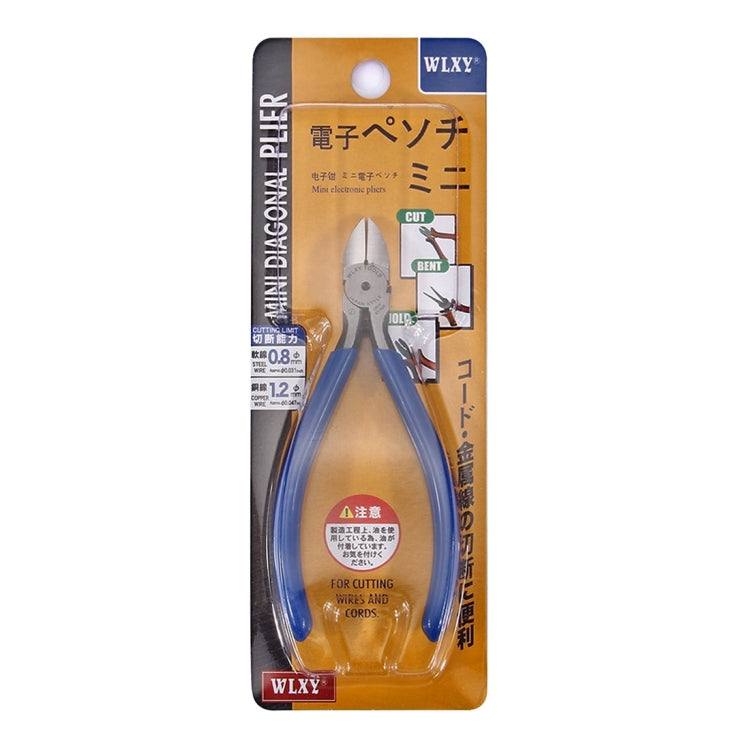 WLXY diagonal cutting pliers retail blister package with blue handle tool