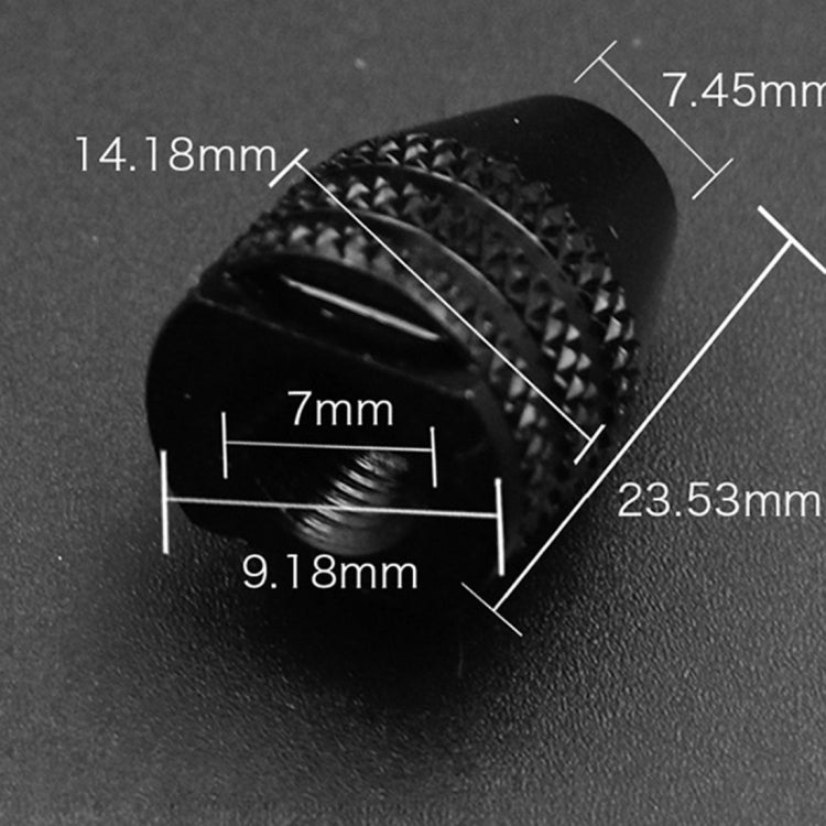 Black ridged chuck sleeve with visible size measurement lines