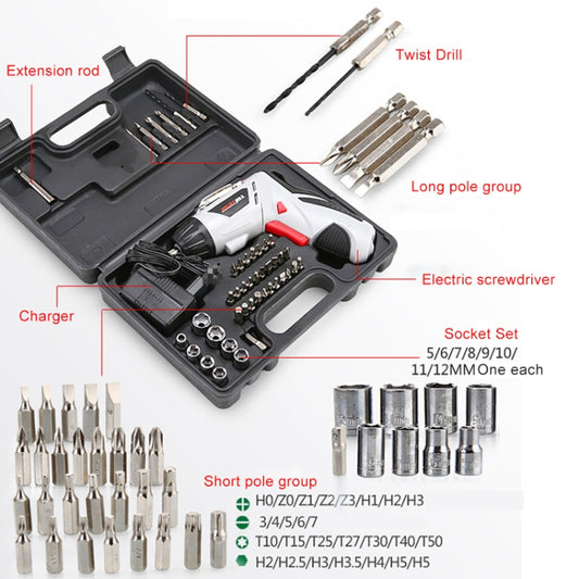 4.8V Multi-functional Household Electric Screwdriver Electric Drill Electric Screwdriver Set US Plug, US Plug