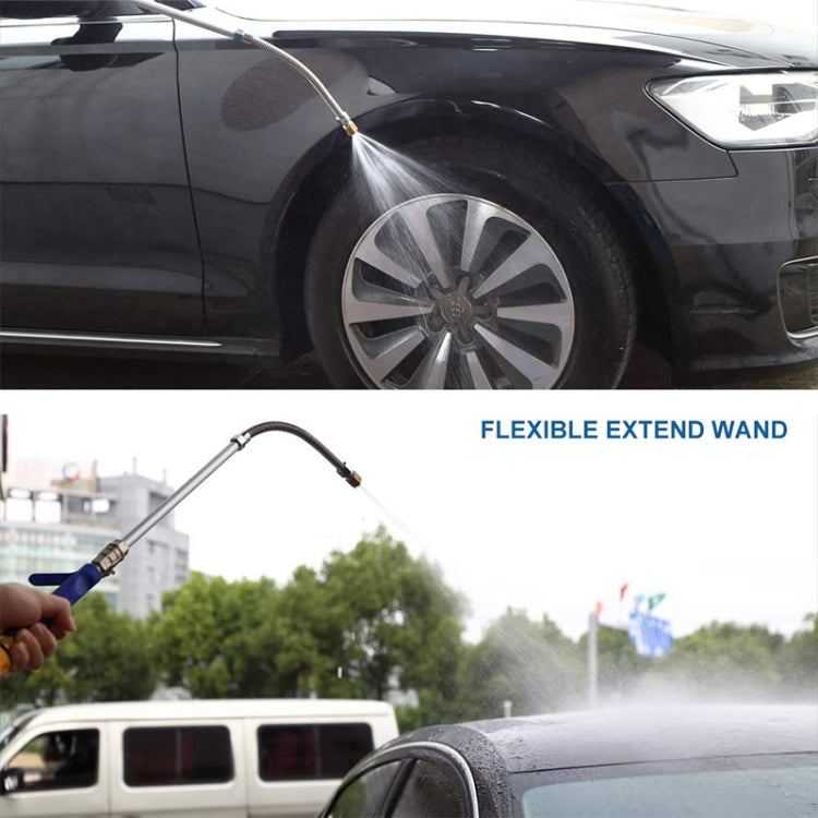 Flexible extend spray wand with nozzle spraying water for exterior cleaning