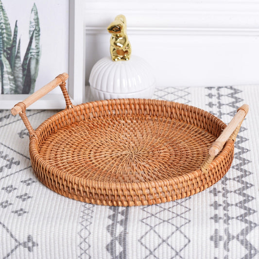 GP23 Braided Sweet Vegetable Fruit Snack Storage Tray Basket, Size: S, Size: S