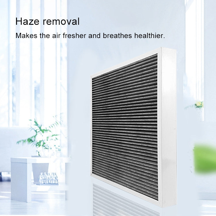 White-framed pleated air purifier replacement filter insert, dark gray