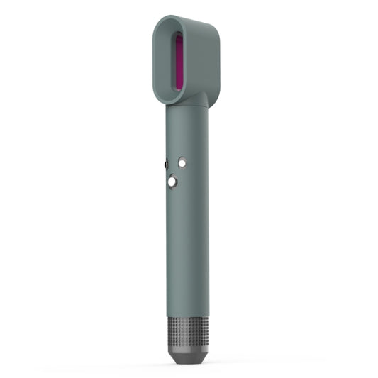 Sage green shockproof silicone case for hair modeling dryer, with purple inlet slot