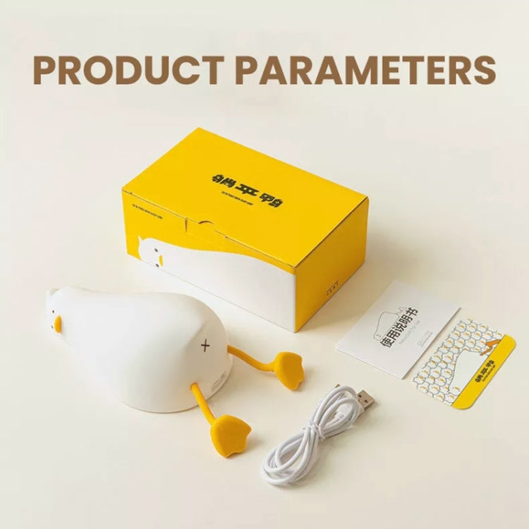 1W USB Charging LED Lie Flat Duck Silicone Touch Sensing Night Light, Flat Duck