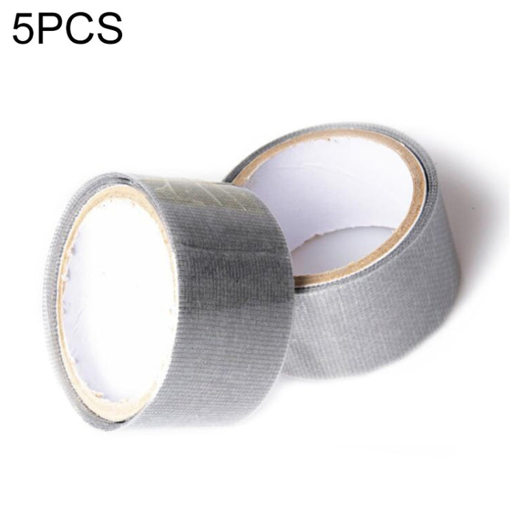 Grey self-adhesive screen repair tape rolls with exposed inner adhesive edge