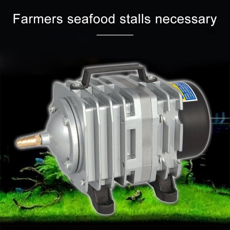 Silver electromagnetic air pump compressor with front hose port and dark air intake