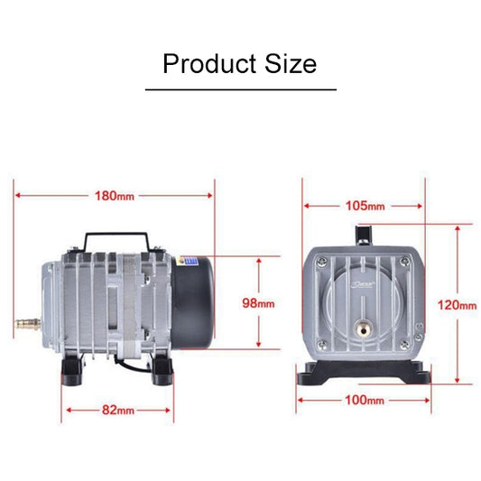 ACO-004 58W 75L/Min Electromagnetic Air Pump Compressor Seafood Fish Tank Increase Oxygen Air Flow Spliter, US Plug, ACO-004