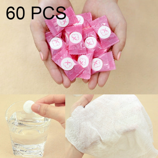 60 PCS Candy Style Portable Disposable Travel Cotton Towel, Size: 22*20cm, 60 PCS