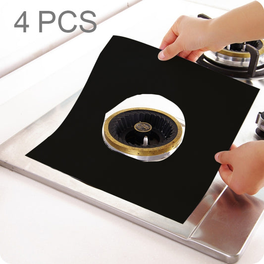 4 PCS Gas Furnace Surface Ultra-thin Fibre Material Stovetop Protective Cleaning Pad, Size: 27*27 cm (Black), 4 PCS