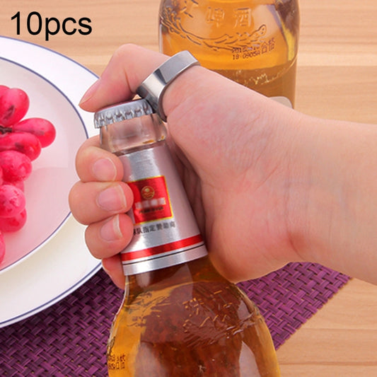 10pcs Ring Style Metal Beer Bottle & Can Opener, Inner Diameter: 2.2cm, 10pcs Ring Style