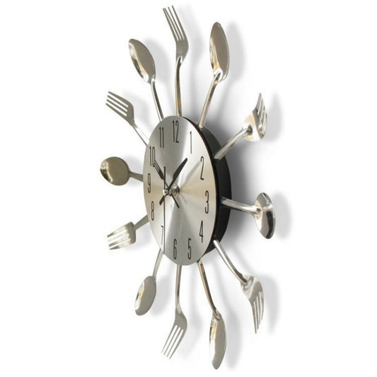 Creative Restaurant Kitchen Living Room Stainless Steel Knife and Fork Quartz Wall Clock