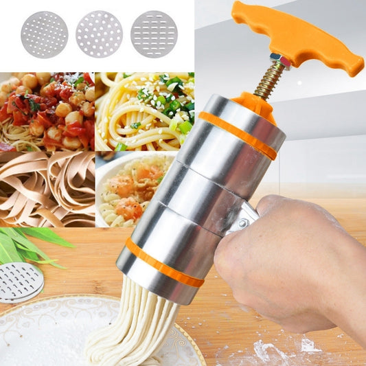 3 Molds Household Manually Small Stainless Steel Pressing Style Handhold Noodle Machine, 3 Molds