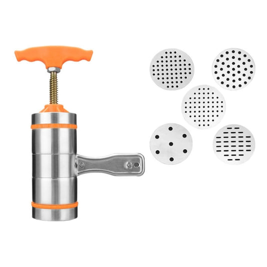 5 Molds Household Manually Small Stainless Steel Pressing Style Handhold Noodle Machine, 5 Molds