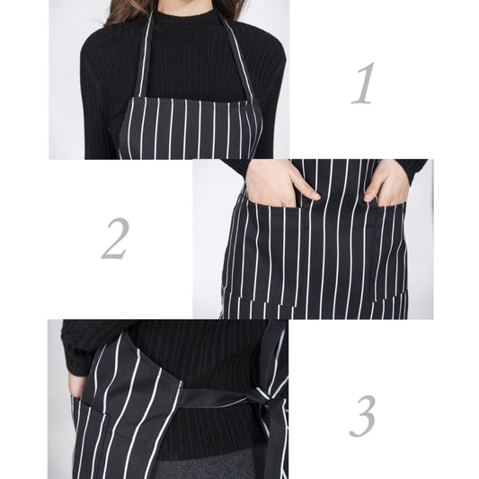 Black and White Stripes Unisex Chef Waiter Barista Aprons Work Aprons, Black and White Stripes Apron