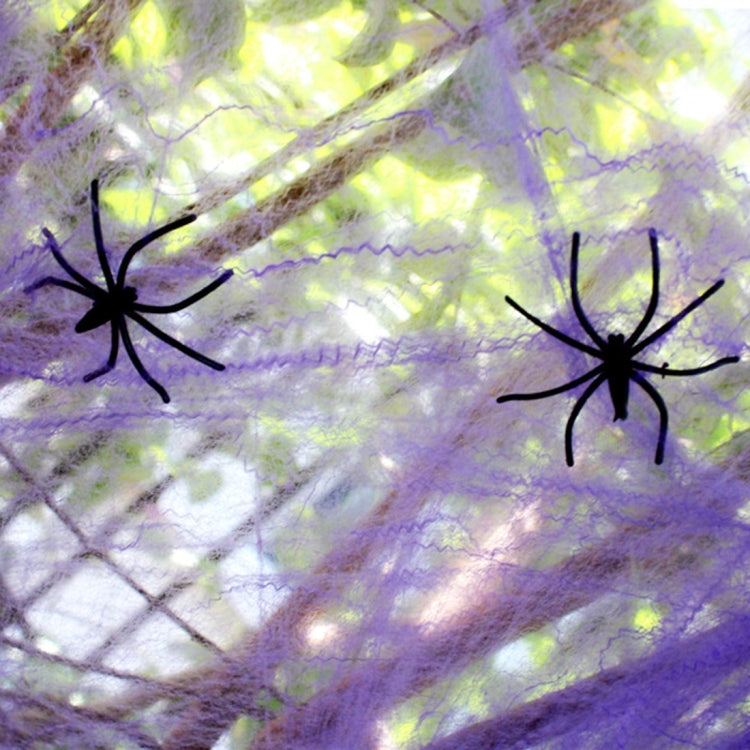 Cotton yarn spider web decoration with two black spiders