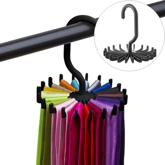 20 Claws 360 Degree Rotatable Tie Rack Belt Scarf Hanger Holder, Size: S, 20 Claws Black, 20 Claws White