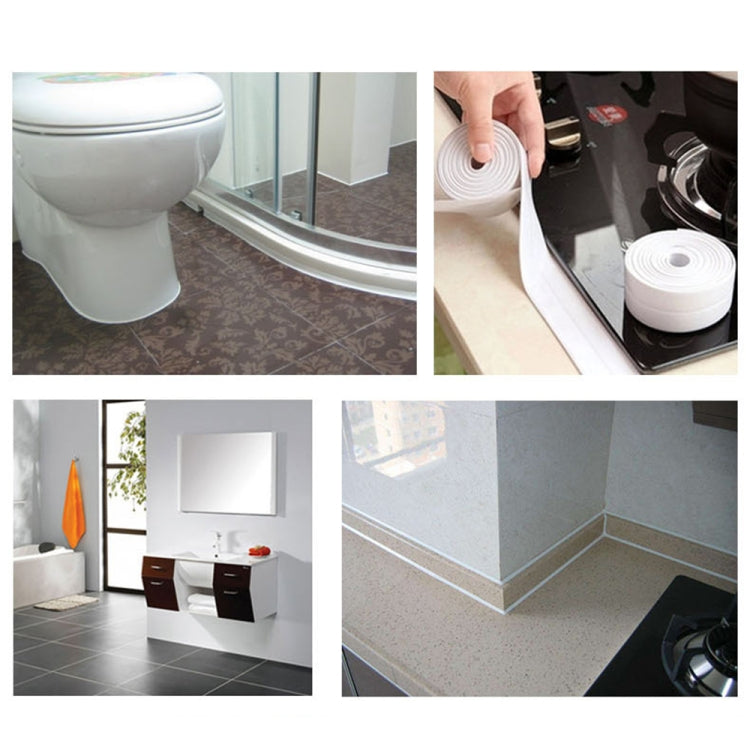 Waterproof mildew-proof sealing tape applied around bathroom fixtures and corners