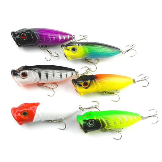 HENGJIA Plastic Artificial Fishing Lures Popper Bionic Fishing Bait with Hooks, Length: 6.5 cm, Random Color Delivery, Length: 6.5cm