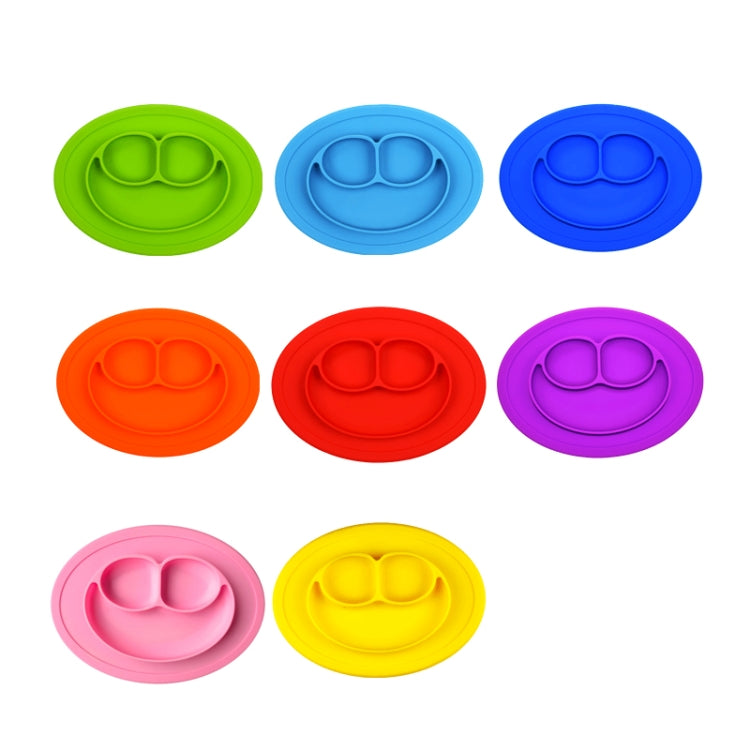 Set of round silicone suction placemats in multiple colors: green, blue, orange, red, purple, pink, yellow
