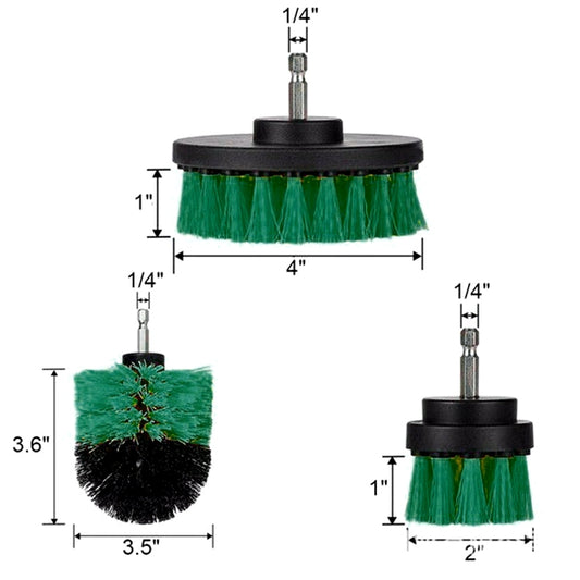 3 PCS Bathroom Kitchen Cleaning Brushes Kit for Electric Drill, 3 in 1 (Green), 3 in 1 (Blue), 3 in 1 (Red), 3 in 1 (Yellow)
