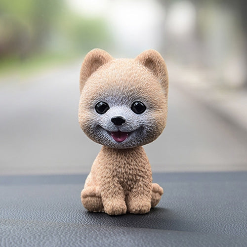 Shaking Head Dog Car Ornaments Resins Lovely Cartoon Dog New Year Gifts with Double-sided Adhesive Tape, Pomeranian Cartoon Dog, Inu Cartoon Dog, Bulldog Cartoon Dog, Husky Dog Cartoon Dog, Corgi Dog Cartoon Dog, White Teddy Cartoon Dog