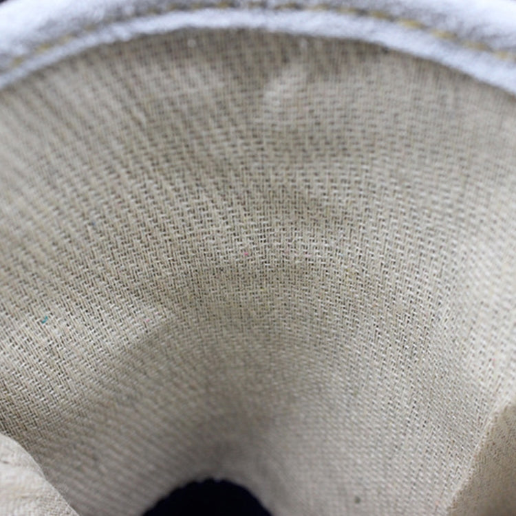 Close-up of gray woven glove lining fabric texture