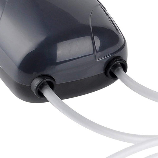 RS-390 220V 5W Double Outlets Adjustable Flow Silent Aquarium Air Pump Fish Tank Oxygen Air Pump, 5W
