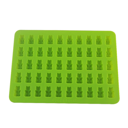 2 PCS 50 Holes Small Bear Chocolate Tray Silicone Mold Cookie Mold Candy Mold, Random Color Delivery, Size: 19*13.7*1cm, 50-Grid