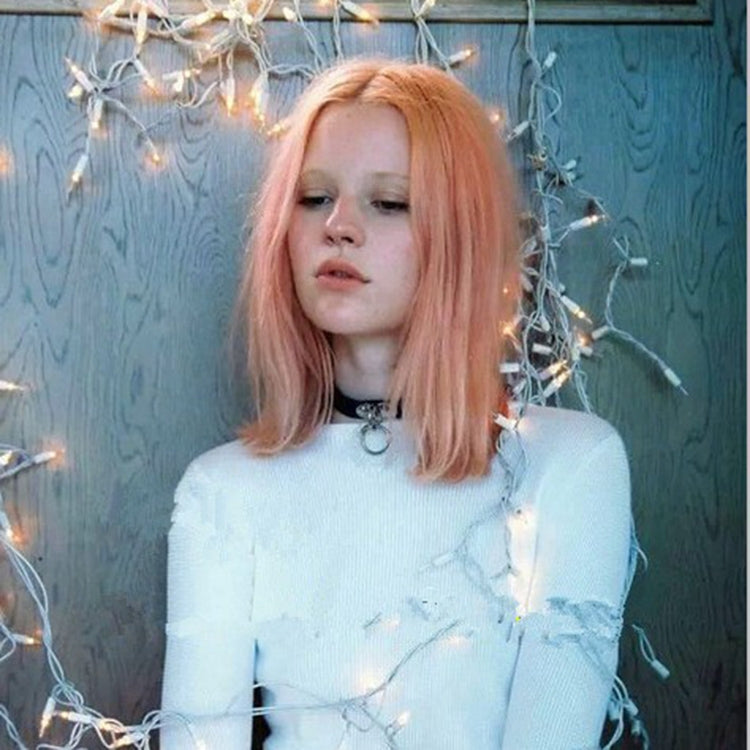 White faux leather choker collar with heart-shaped lock charm and O-ring