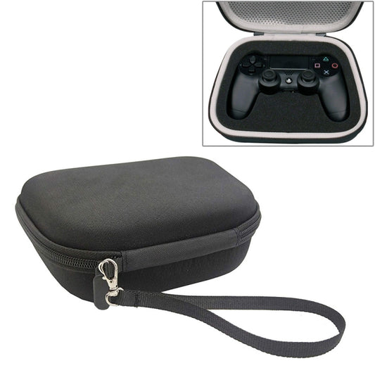 Nylon controller storage bag with zipper and wrist strap, dark gray.