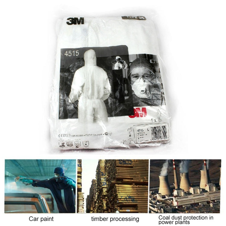 3M 4515 white hooded one-piece coverall in sealed package