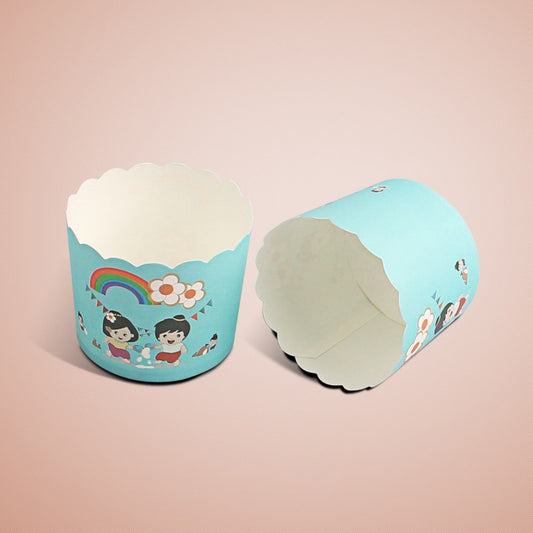 24pcs / Pack Round Lamination Cake Cup Muffin Cases Chocolate Cupcake Liner Baking Cup, Size: 7 x 6 x 5.5cm, Random Color Delivery, 6.8 x 5 x 3.9cm