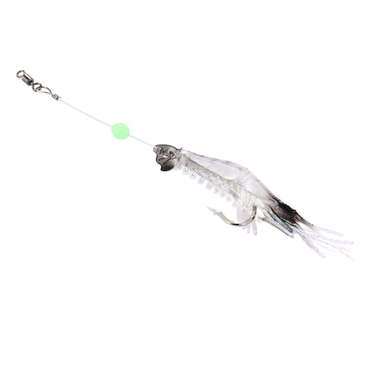 Luminous Shrimp Shape Fishing Lures Artificial Fishing Bait with Hook, Length: 7cm, White Black