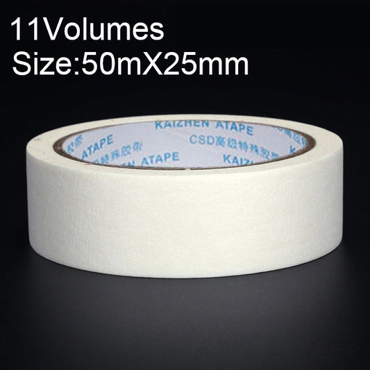 11 Volumes High Adhesion Decoration Spraying Masking office Writing Beautiful Paper Tape, Size: 50m x 25mm, 50m x 25mm