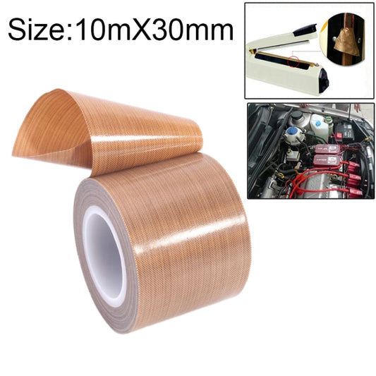 Teflon High Temperature Resistant Cloth Tape Sealing Machine Heat Insulation Tape, Size: 10m x 30mm, Size: 10m x 30mm