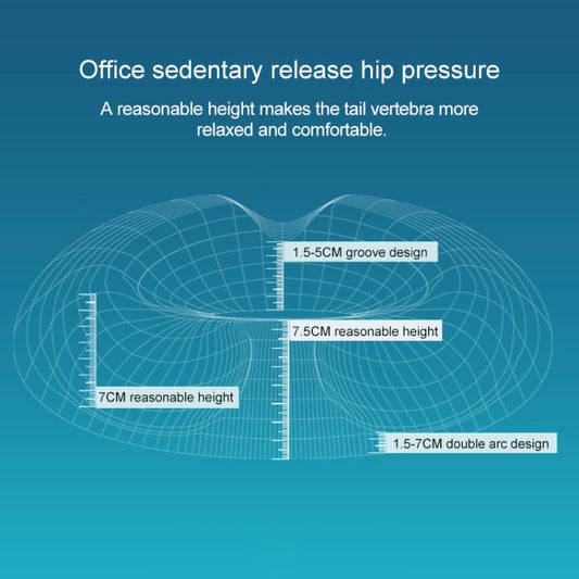 Blue height and groove diagram for hip pressure relief cushion