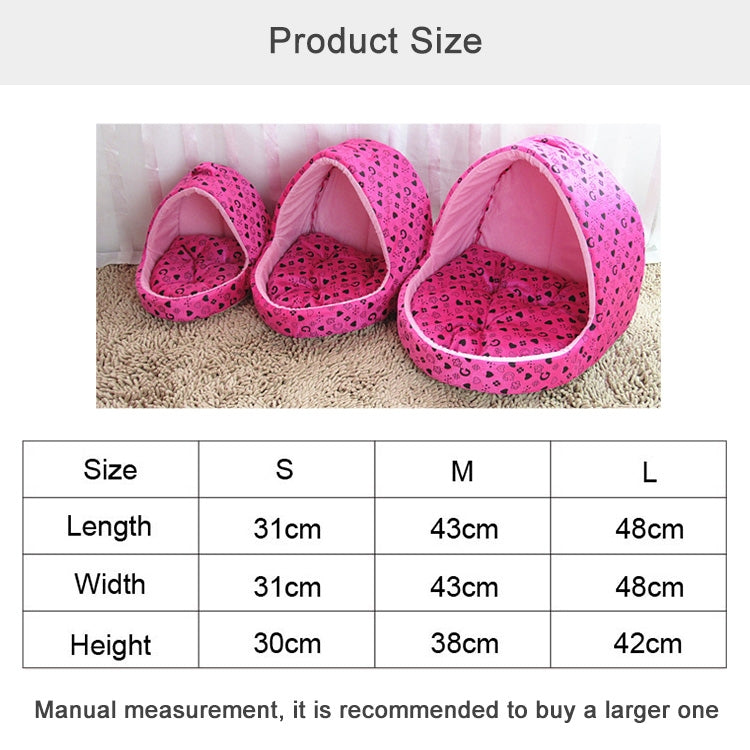 Pink yurt-shaped pet houses, three sizes shown for selection