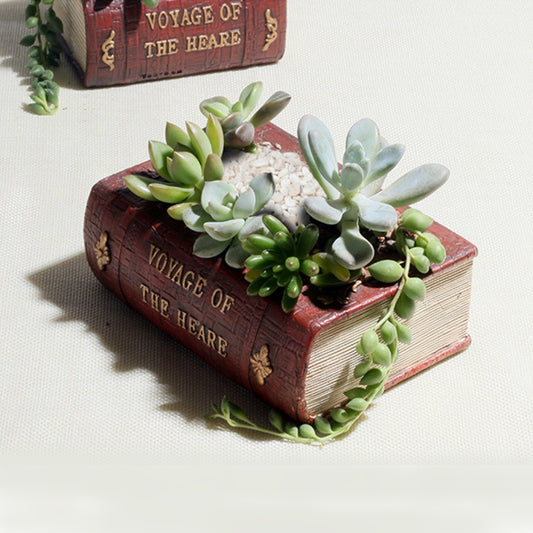 Retro Literature Book Pots Vintage Book Flower Pot Planter for Flower Cacti Herbs Plant Bed Box Case FlowerPot, Size: 10.5*8*5cm, Size: 10.5*8*5cm