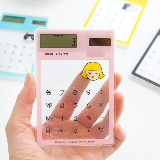 8 Digits LED Screen Calculator with Transparent Touch Pad & Solar Panel, Random Color Delivery, 8 Digits Calculator