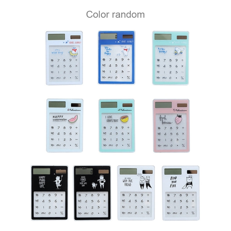 8 Digits LED Screen Calculator with Transparent Touch Pad & Solar Panel, Random Color Delivery, 8 Digits Calculator