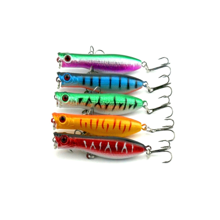 Assorted fishing lures (6 cm) with treble hooks in mixed colors