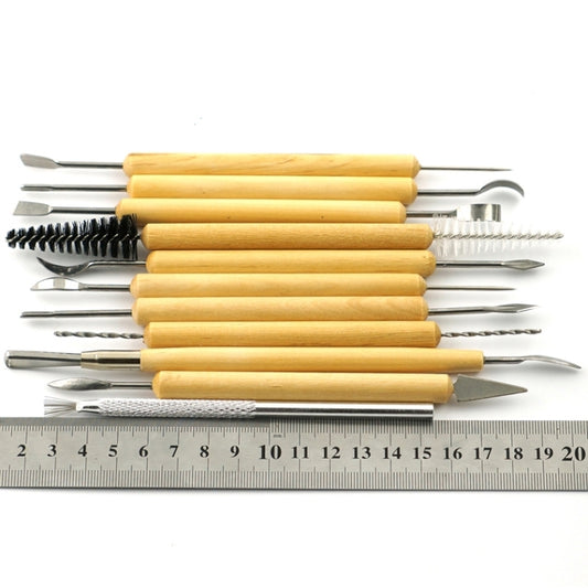 11 in 1 Wooden DIY Clay Cutter Pottery Clay Sculpture Utility Knife Set, Sculpture Utility Knife Set