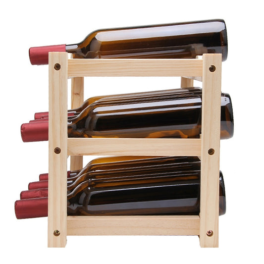 Solid Wood Folding 12-bottle Wine Display Rack Multi-layer Wine Rack, Size: 46x24x28cm, Multi-layer Wine Rack